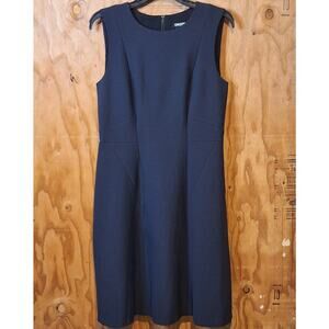 Donna Karan New York DKNY Sheath Dress Size 6 Navy Office Business Corpcore